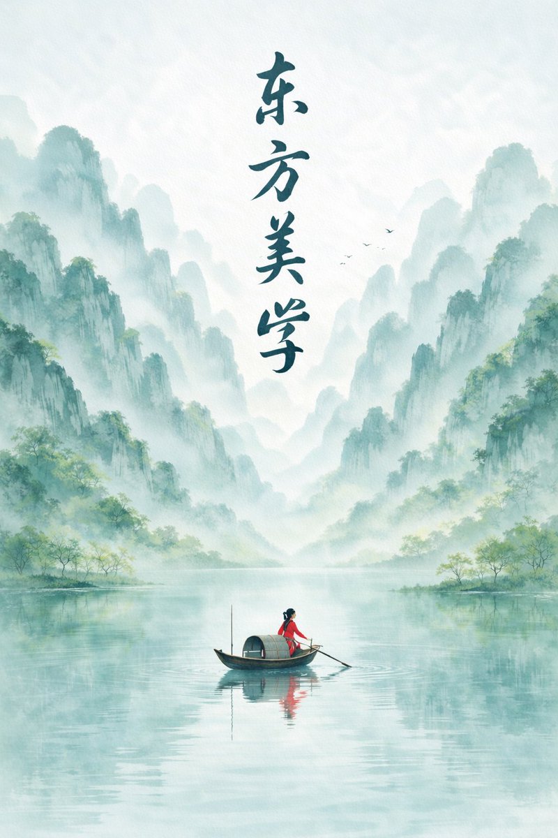春日禅意水墨群山海报
